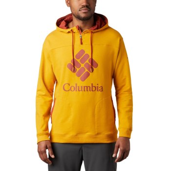 Columbia Lodge French Terry, Sudaderas Con Capucha Dorados Claro Rojos Para Hombre | 046392-TXL